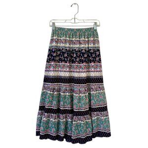Floral Pattern High Waisted Mid-length Skirt
